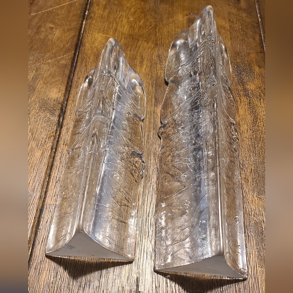 Glasslight Studio Joel Candace Bless 11”Triangular Glass Pair Of Candlestick